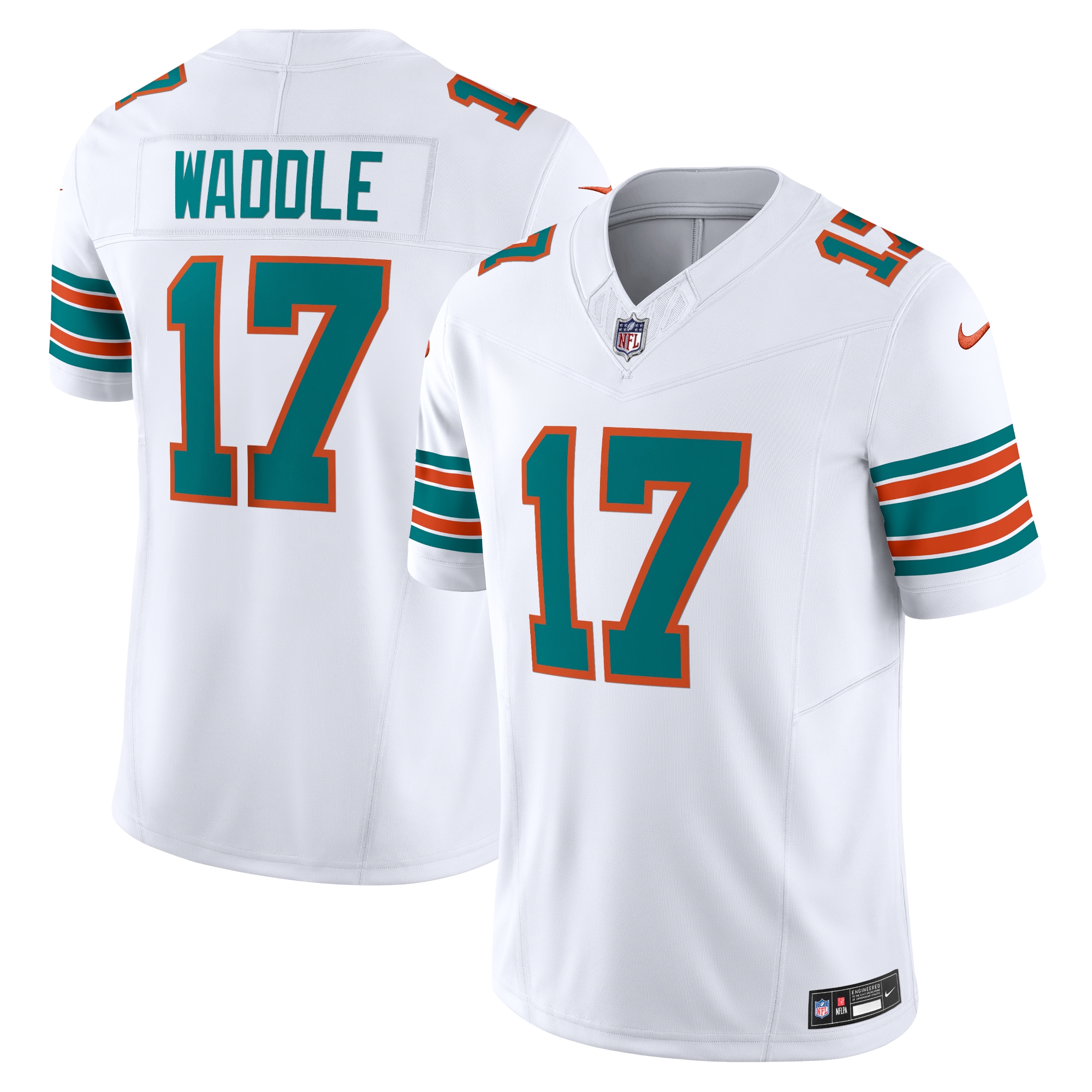 Men's Miami Dolphins Jaylen Waddle White Vapor F.U.S.E. Limited Jersey JS1353