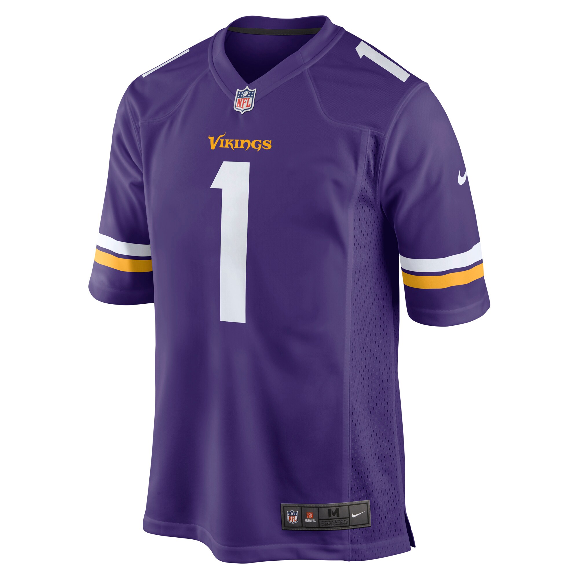 Men's Minnesota Vikings Number 1 Dad Purple Game Jersey JS1349 Neasalamis - Image 2
