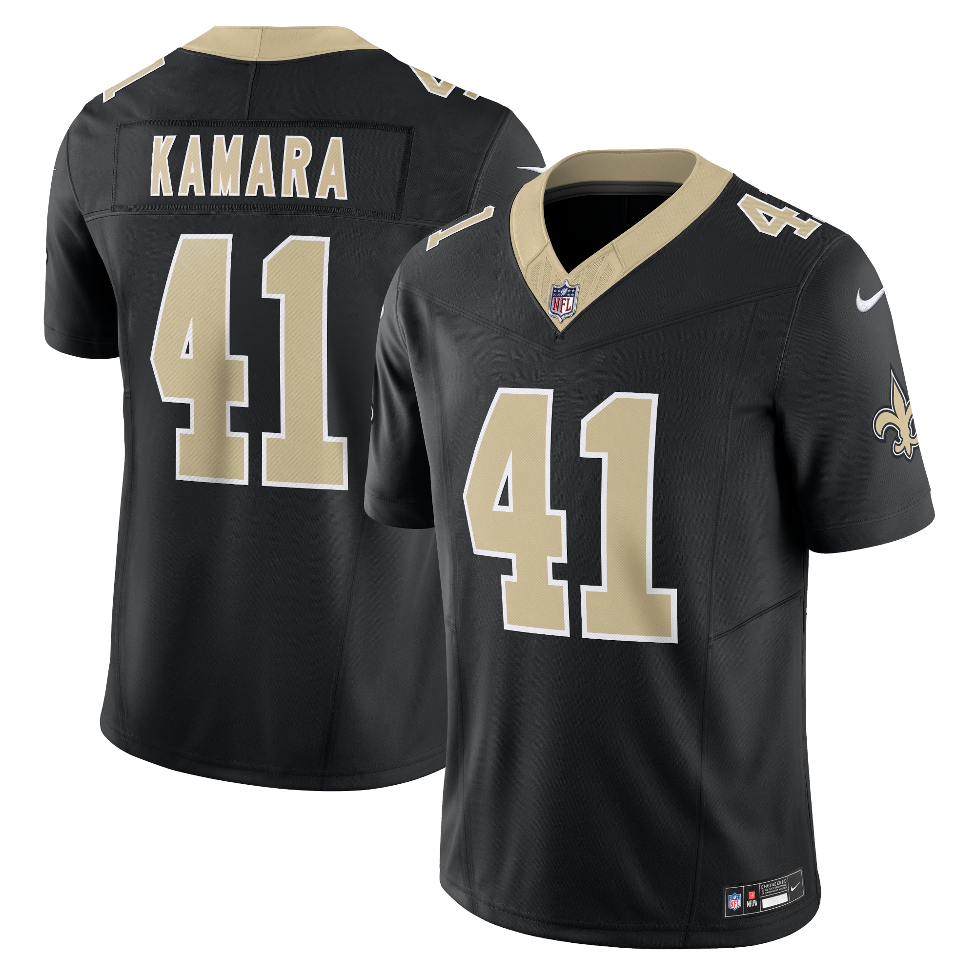Men's New Orleans Saints Alvin Kamara Black Vapor F.U.S.E. Limited Jersey JS3048