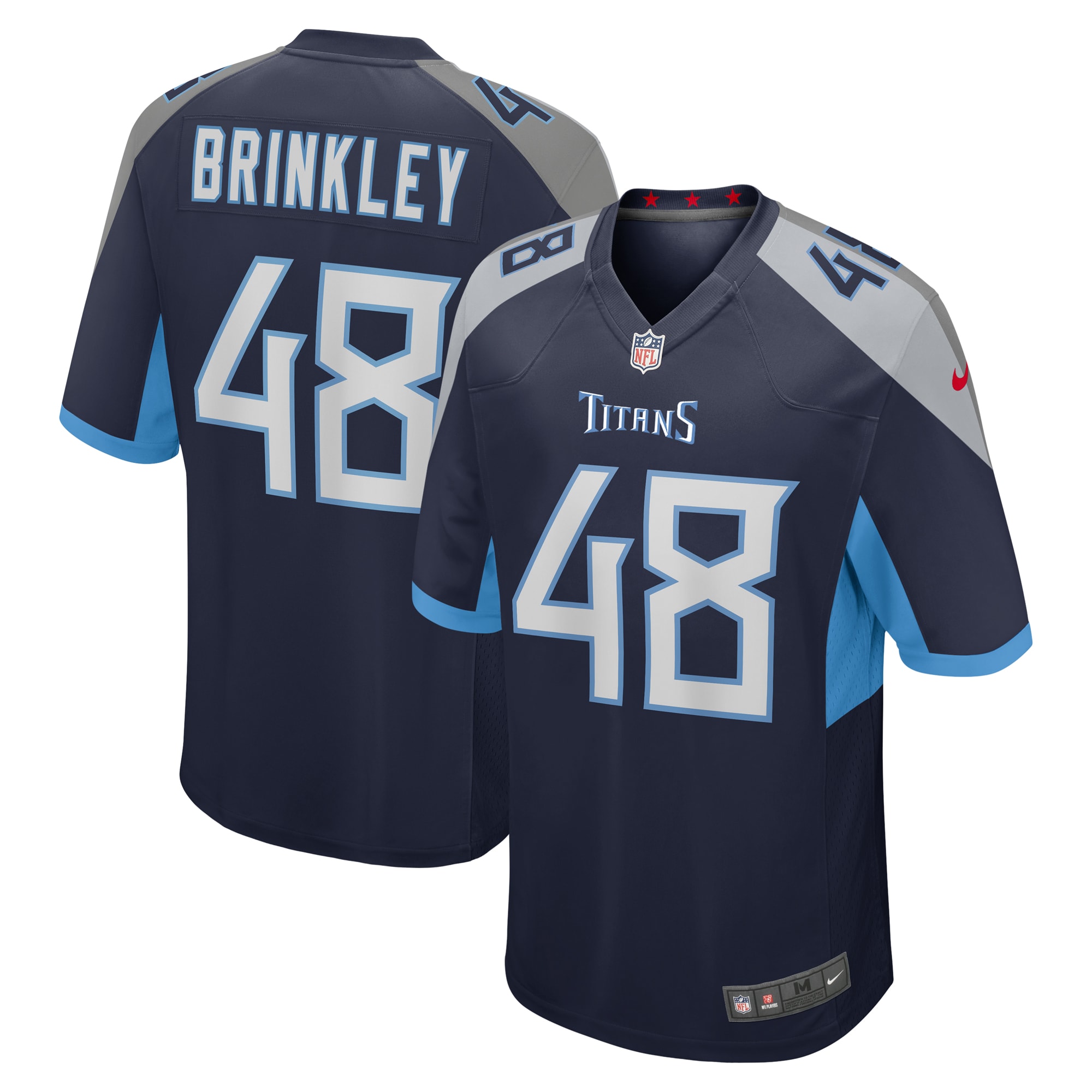 Men's Tennessee Titans Beau Brinkley Navy Game Jersey JS7166