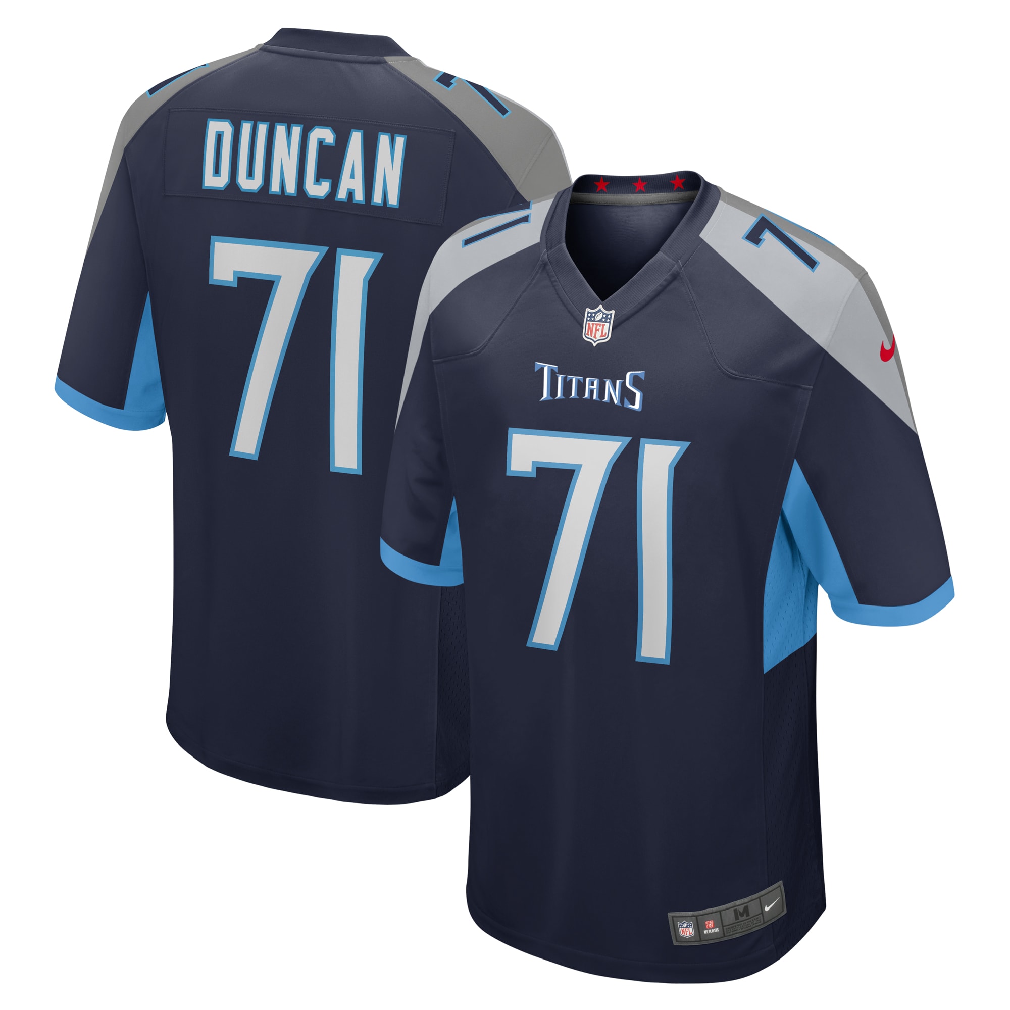 Men's Tennessee Titans Jaelyn Duncan Navy Game Jersey JS2789