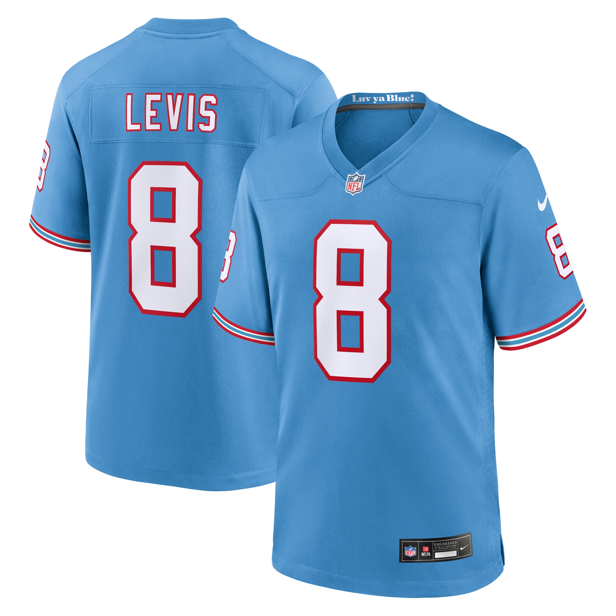 Men's Tennessee Titans Will Levis Light Blue Oilers Throwback Player Game Jersey JS7813