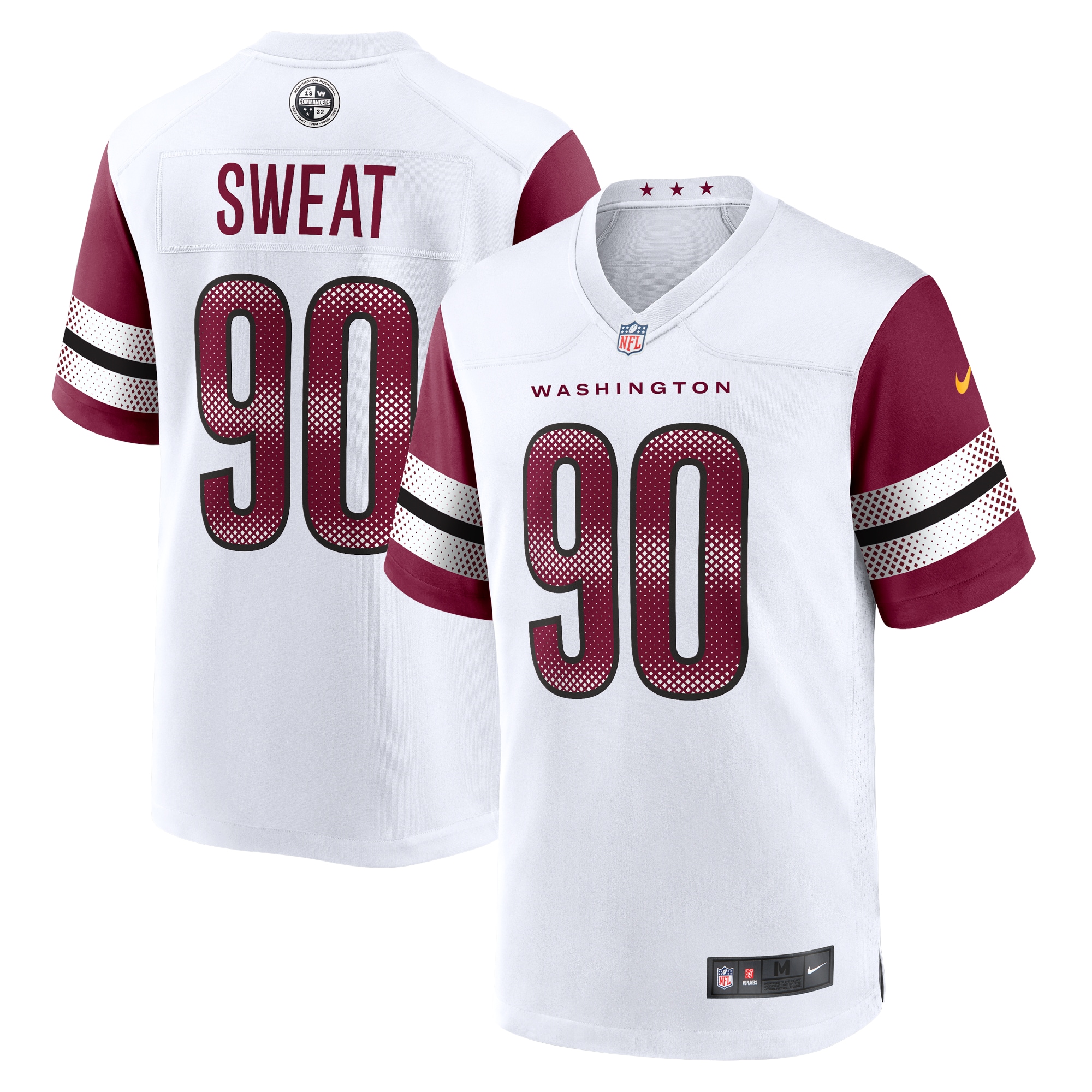 Men's Washington Commanders Montez Sweat White Game Jersey JS3181