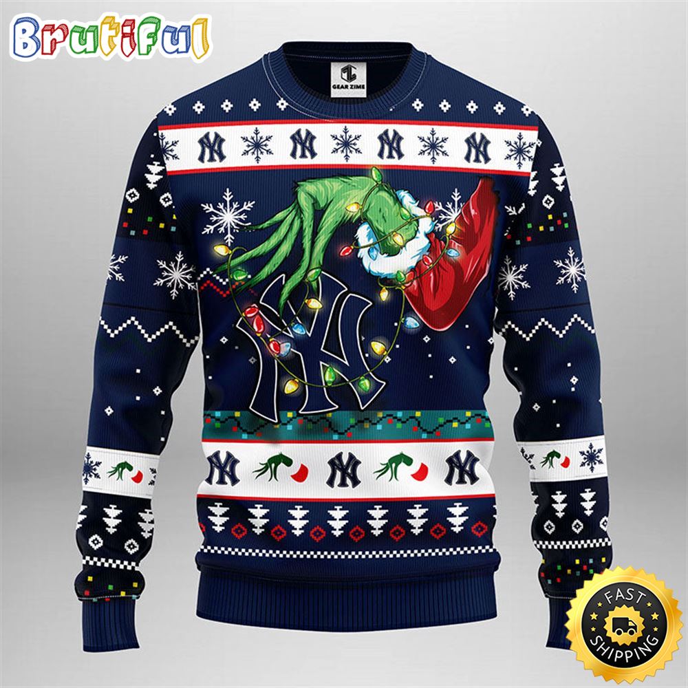 Mlb New York Yankees Christmas Ugly Sweater Grinch Gift For Baseball Fans Neasalamis