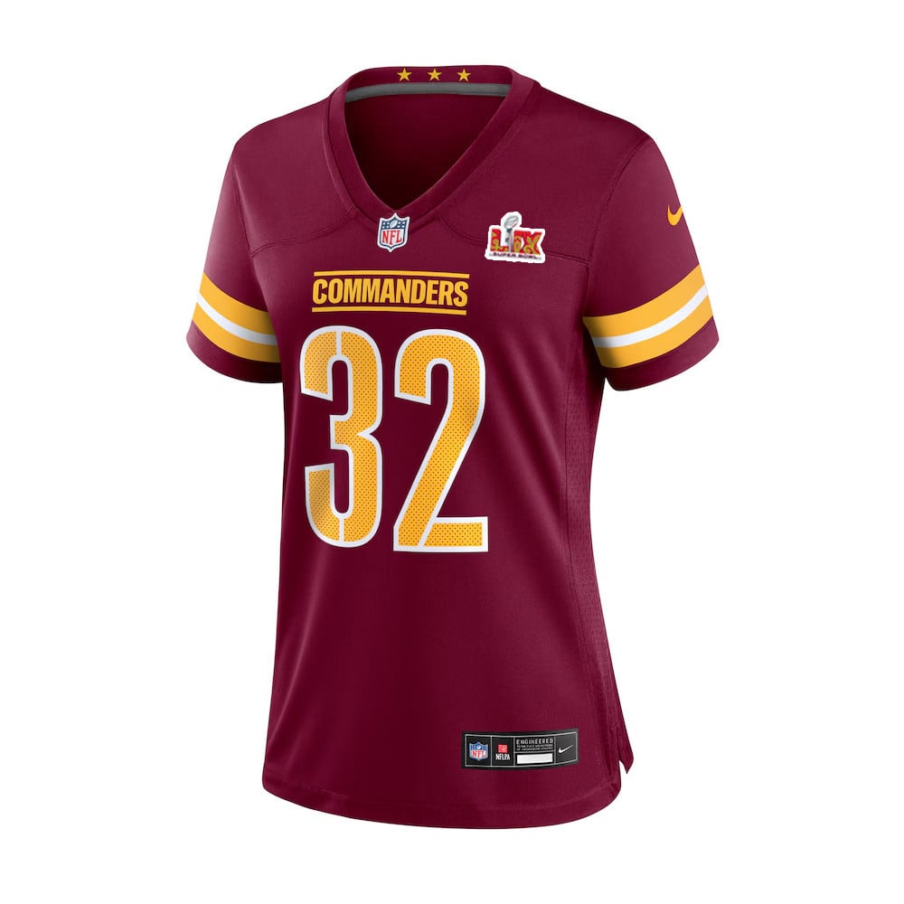 Mykal Walker #32 Washington Commanders Super Bowl LIX Women's Jersey - Burgundy JS3812 Neasalamis - Image 2