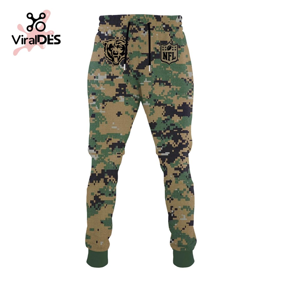 NFL Chicago Bears Army Camo Sport Hoodie Sweatpant Tracksuit (Non Cap) Neasalamis - Image 4
