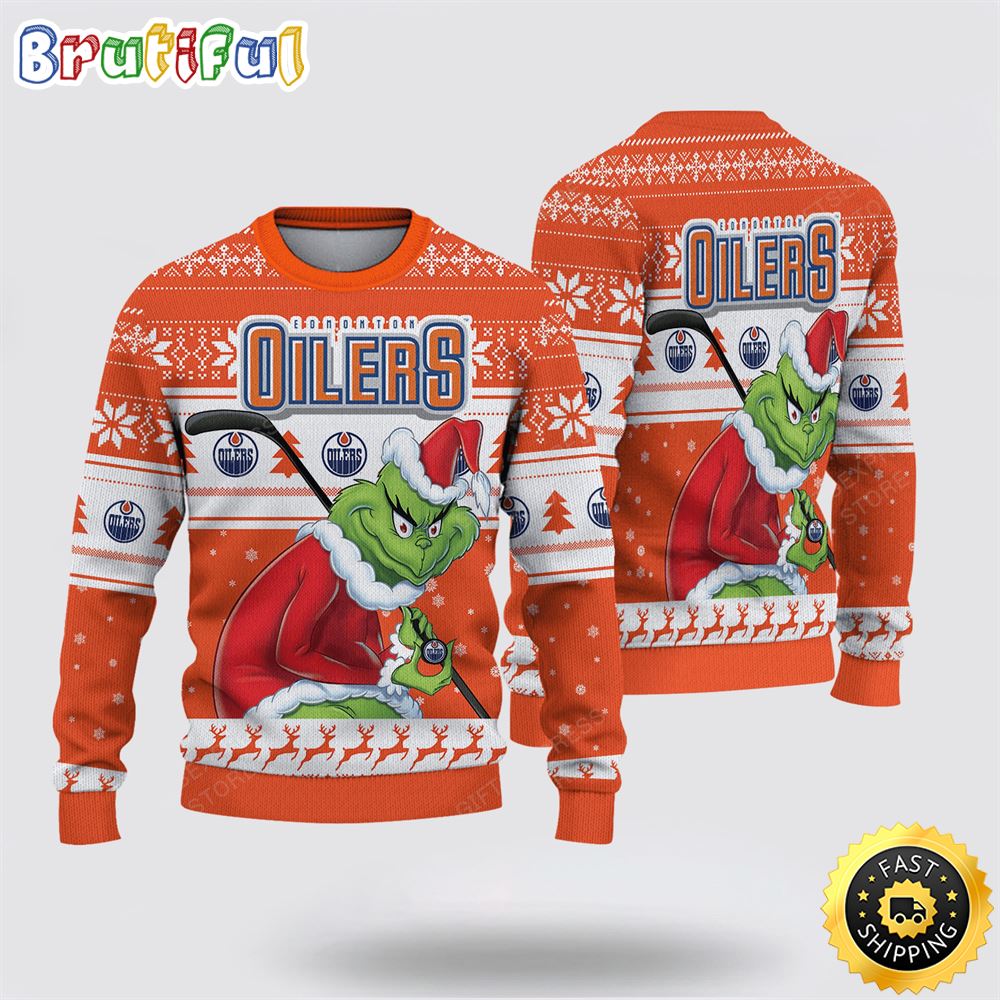 Ncaa Edmonton Oilers Ugly Sweater Grinch Funny Christmas Football Sweater Neasalamis