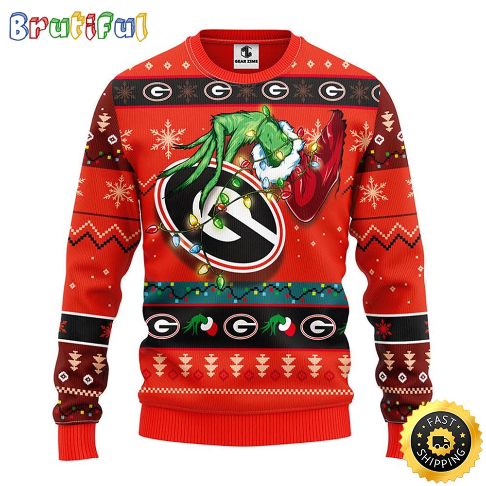 Ncaa Georgia Bulldogs Christmas Ugly Sweater Grinch Gift For Football Fans Neasalamis
