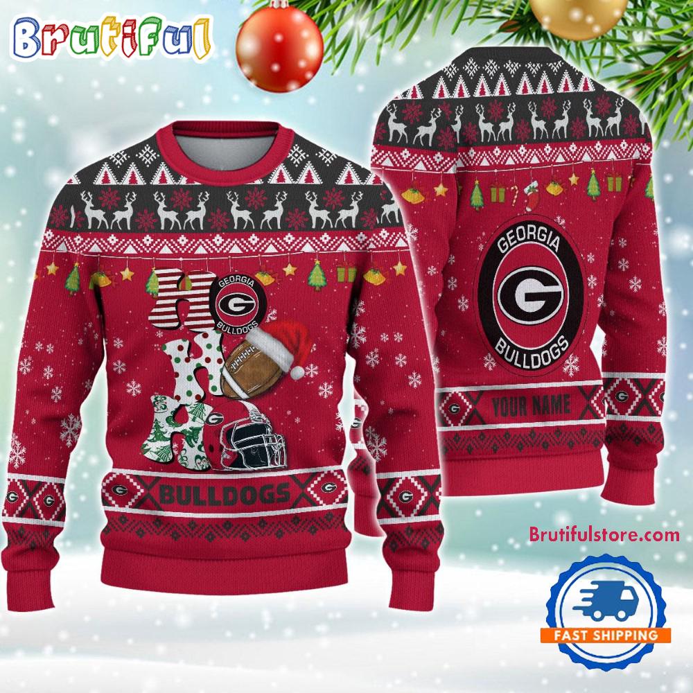 Ncaa Georgia Bulldogs Football Ho Ho Ho Ugly Christmas Sweater Neasalamis