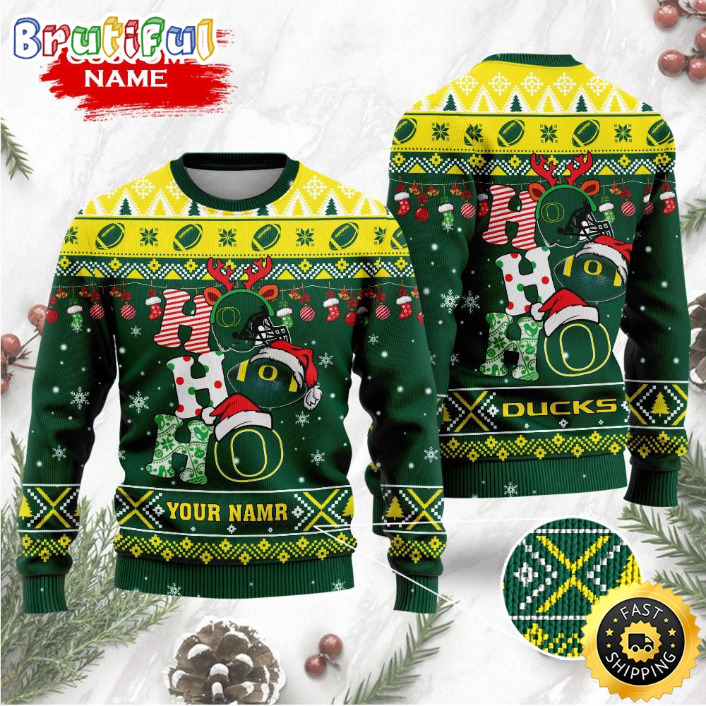 Ncaa Oregon Ducks Ugly Sweater Custom Name Wool Sweater Neasalamis