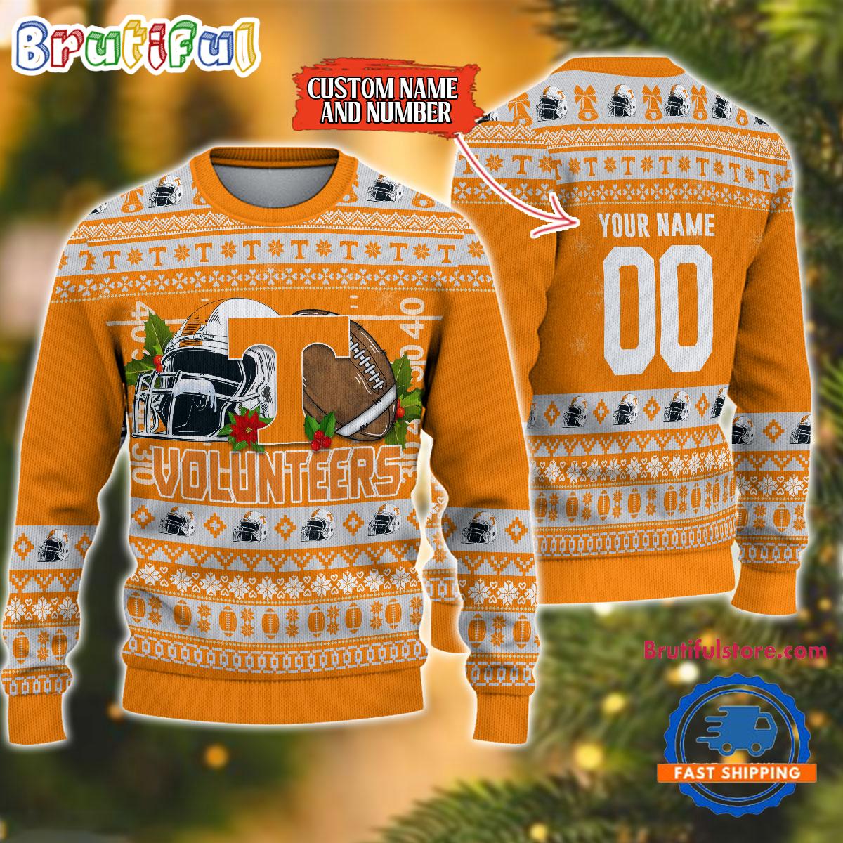 Ncaa Tennessee Volunteers Logo Team Football Custom Christmas Ugly Sweater Neasalamis