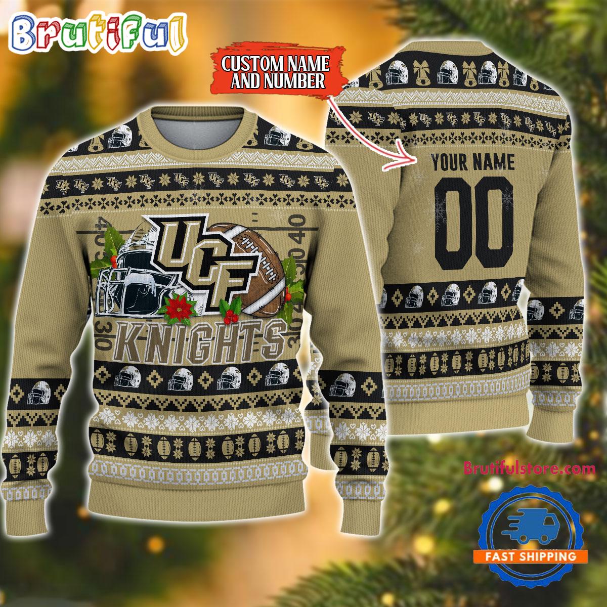 Ncaa Ucf Knights Logo Team Football Custom Christmas Ugly Sweater Neasalamis