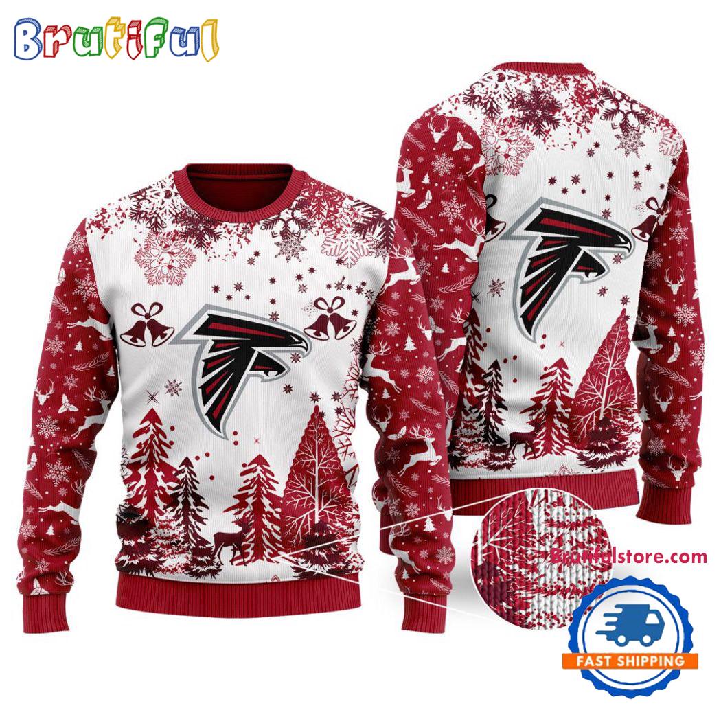 Nfl Atlanta Falcons Logo Football Team Special Xmas Tree Christmas Ugly Sweater Neasalamis