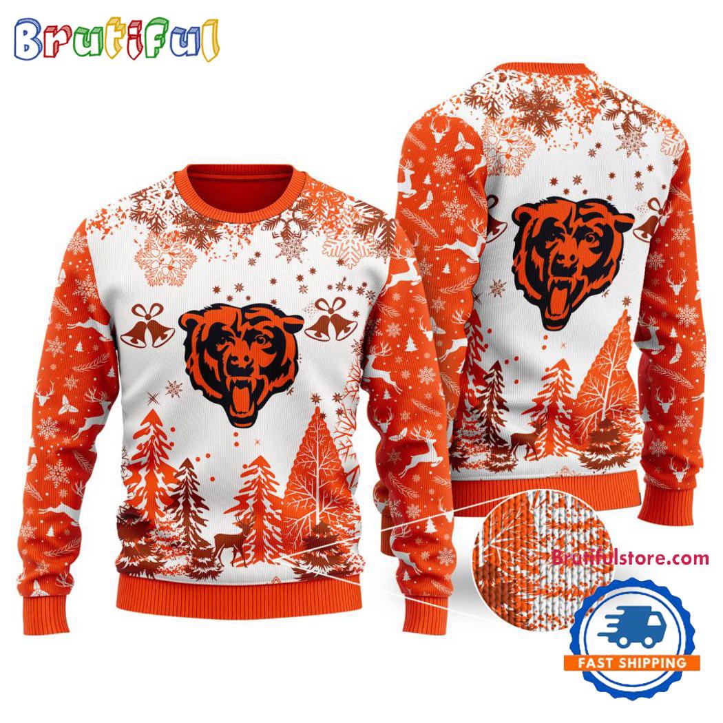 Nfl Chicago Bears Logo Football Team Special Xmas Tree Christmas Ugly Sweater Neasalamis