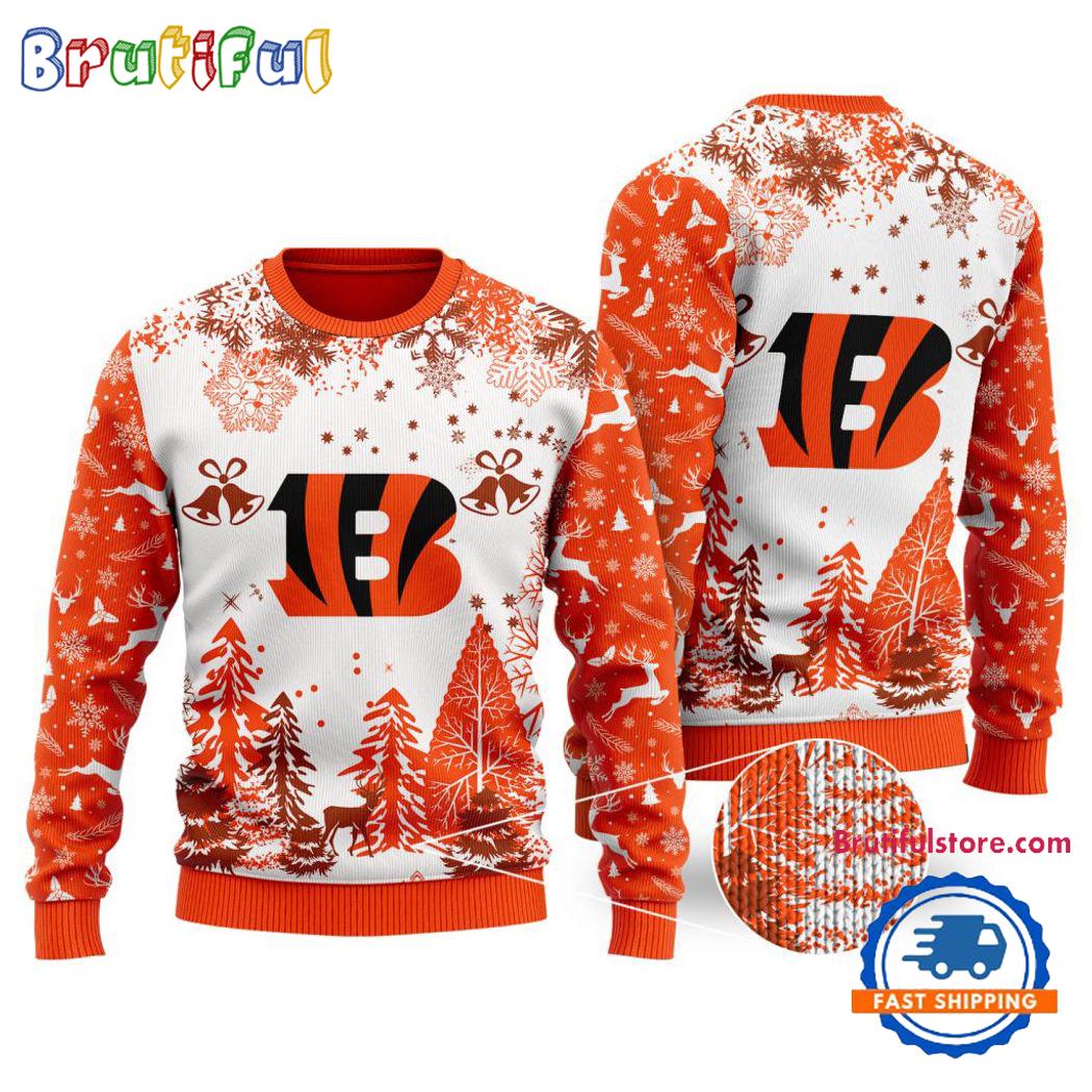 Nfl Cincinnati Bengals Logo Football Team Special Xmas Tree Christmas Ugly Sweater Neasalamis