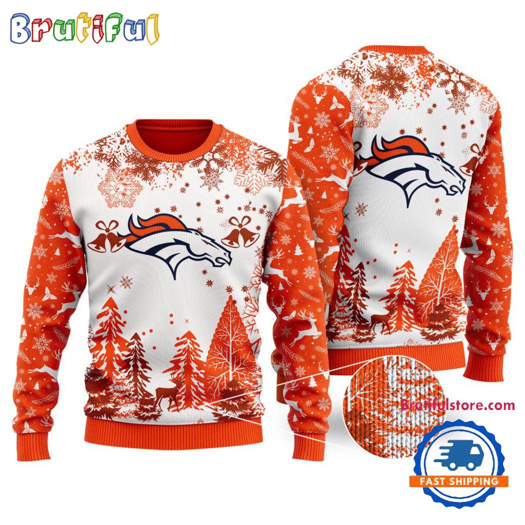 Nfl Denver Broncos Logo Football Team Special Xmas Tree Christmas Ugly Sweater Neasalamis