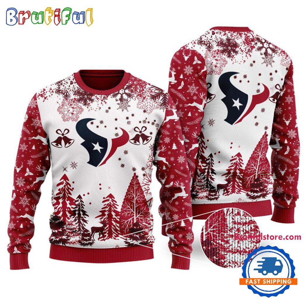 Nfl Houston Texans Logo Football Team Special Xmas Tree Christmas Ugly Sweater Neasalamis