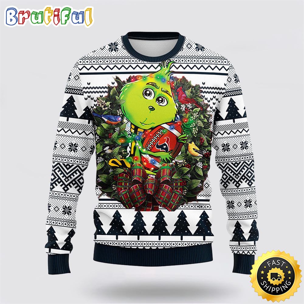 Nfl Houston Texans Ugly Sweater Grinch Hug Ugly Christmas Sweater Neasalamis