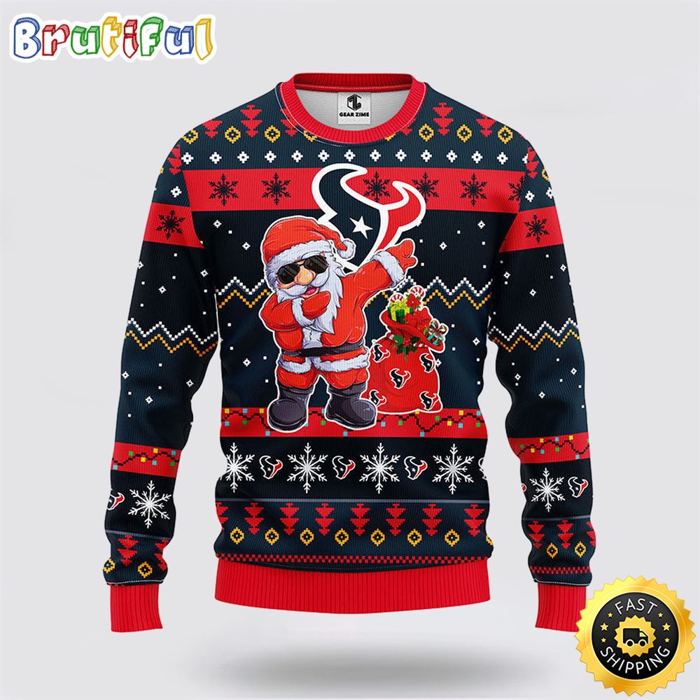 Nfl Houston Texans Ugly Sweater Santa Claus Ugly Christmas Sweater Neasalamis