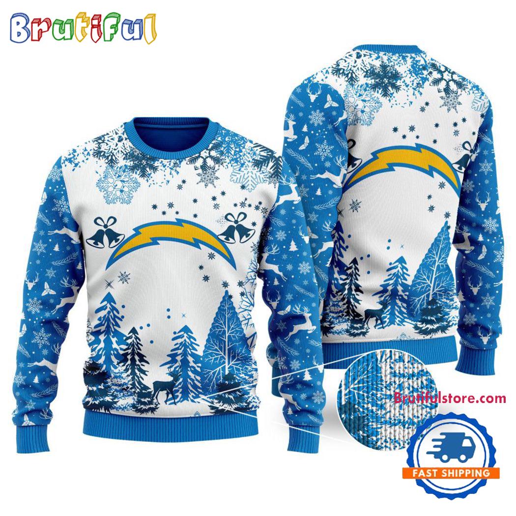 Nfl Los Angeles Chargers Logo Football Team Special Xmas Tree Christmas Ugly Sweater Neasalamis