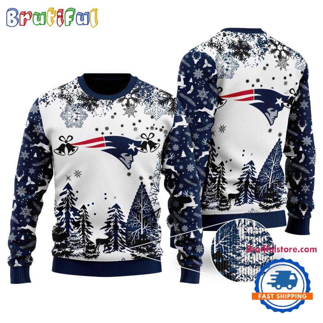 Nfl New England Patriots Logo Football Team Special Xmas Tree Christmas Ugly Sweater Neasalamis