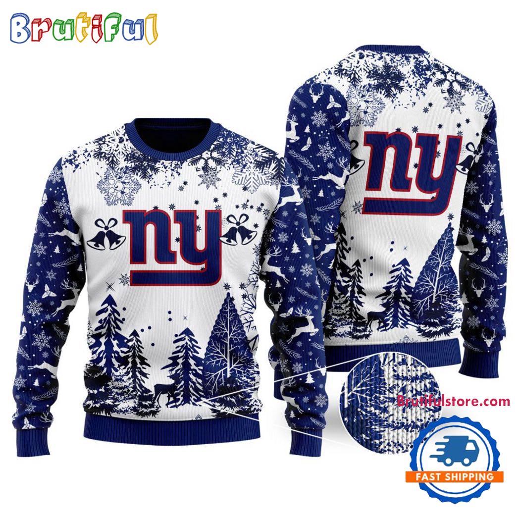 Nfl New York Giants Logo Football Team Special Xmas Tree Christmas Ugly Sweater Neasalamis