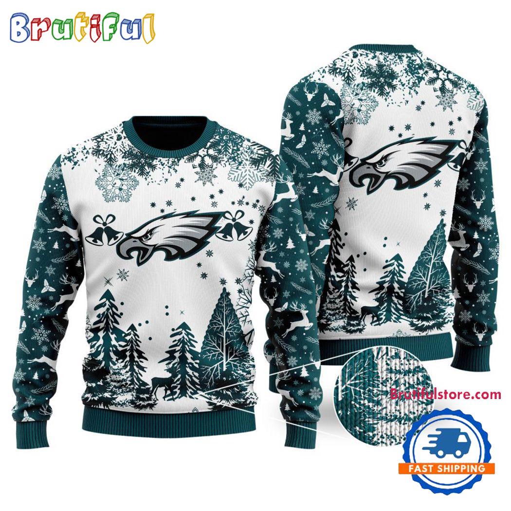 Nfl Philadelphia Eagles Logo Football Team Special Xmas Tree Christmas Ugly Sweater Neasalamis