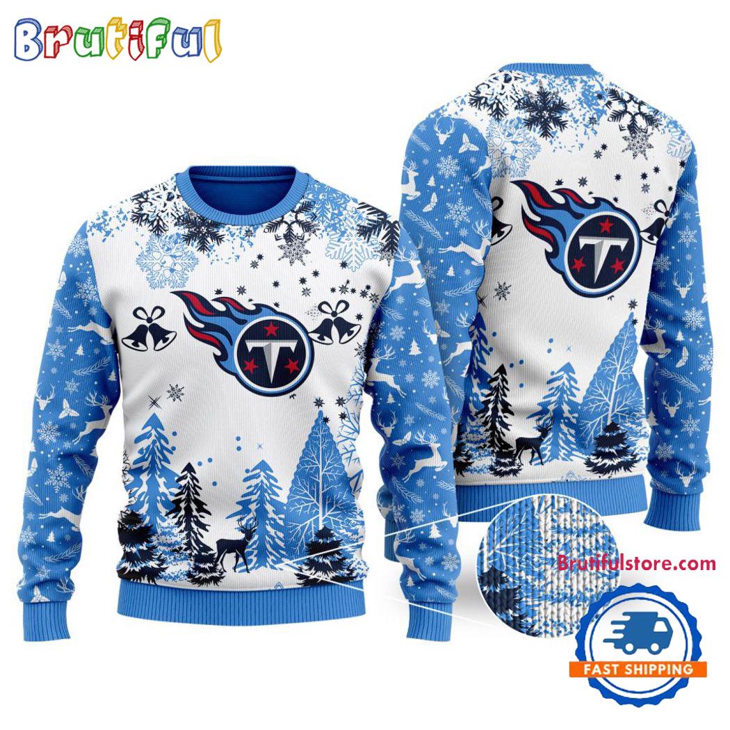 Nfl Tennessee Titans Logo Football Team Special Xmas Tree Christmas Ugly Sweater Neasalamis