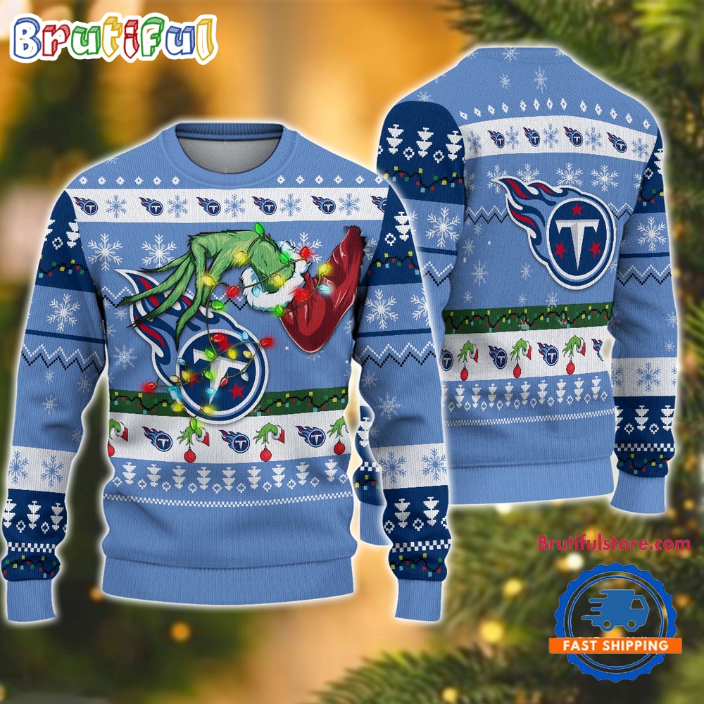 Nfl Tennessee Titans Special Grinchs Hand Football Christmas Ugly Sweater Neasalamis