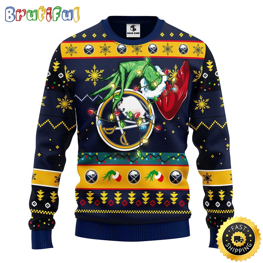 Nhl Buffalo Sabres Christmas Ugly Sweater Grinch Gift For Hockey Fans Neasalamis