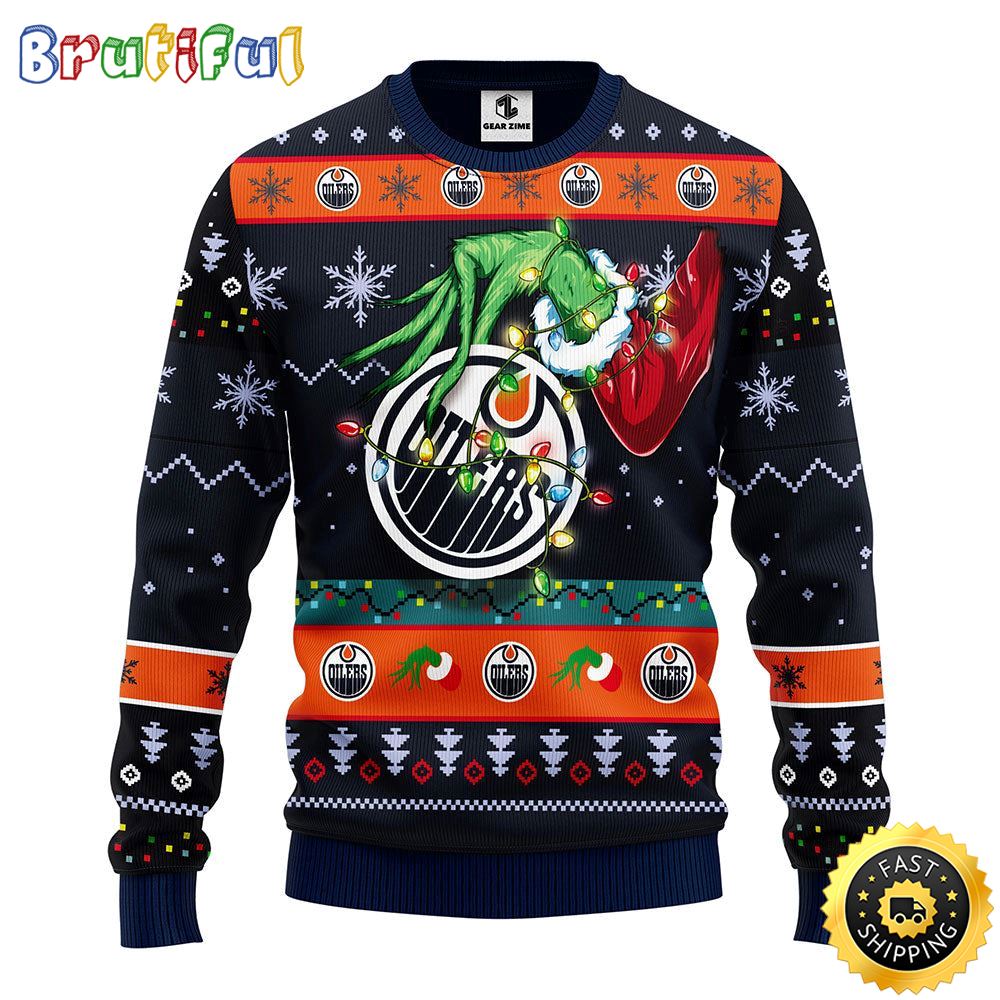 Nhl Edmonton Oilers Christmas Ugly Sweater Grinch Gift For Hockey Fans Neasalamis