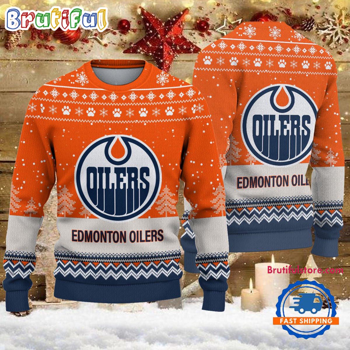 Nhl Edmonton Oilers Hockey Team Design New Ugly Christmas Sweater Neasalamis