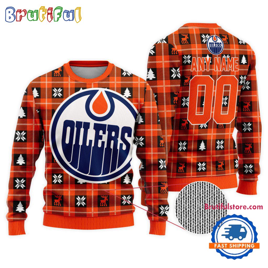 Nhl Edmonton Oilers Personalized Snow Tree Ugly Christmas Sweater Neasalamis