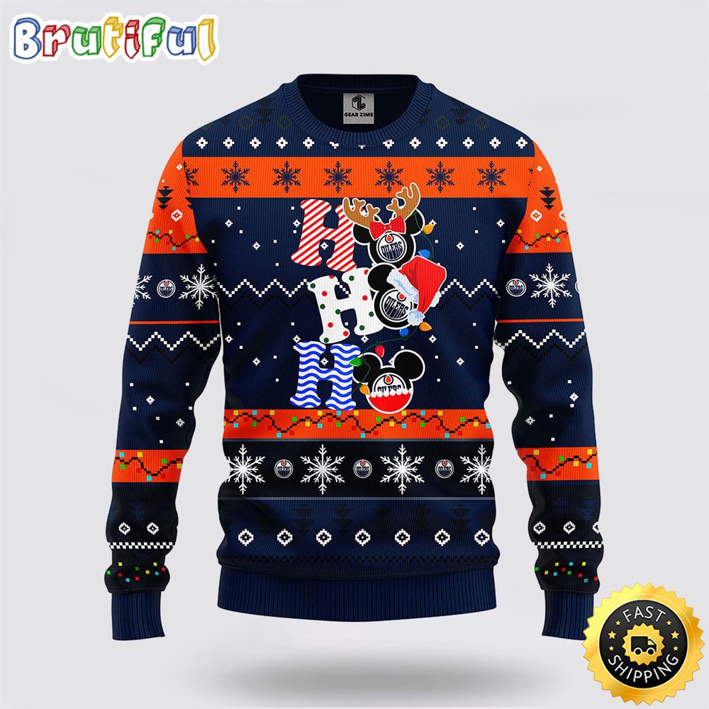 Nhl Edmonton Oilers Ugly Sweater Hohoho Mickey Ugly Christmas Sweater Neasalamis