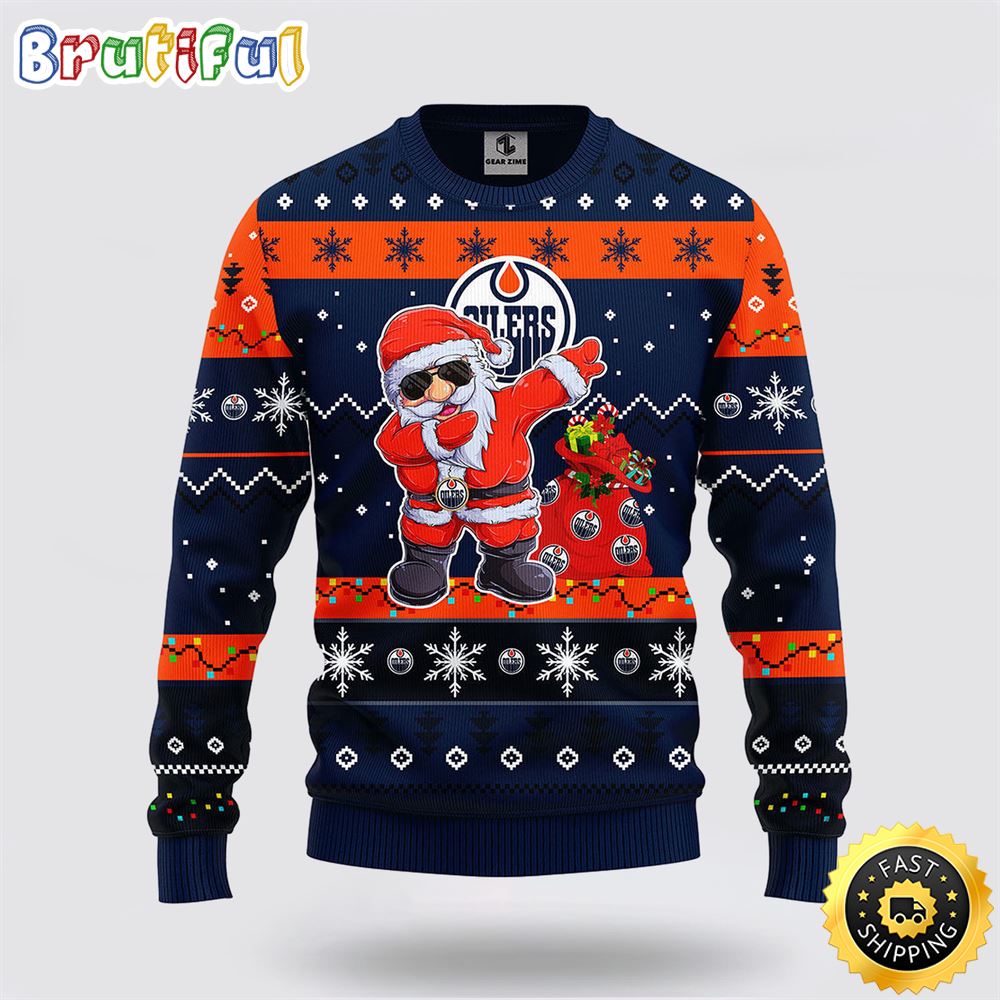 Nhl Edmonton Oilers Ugly Sweater Santa Claus Ugly Christmas Sweater Neasalamis