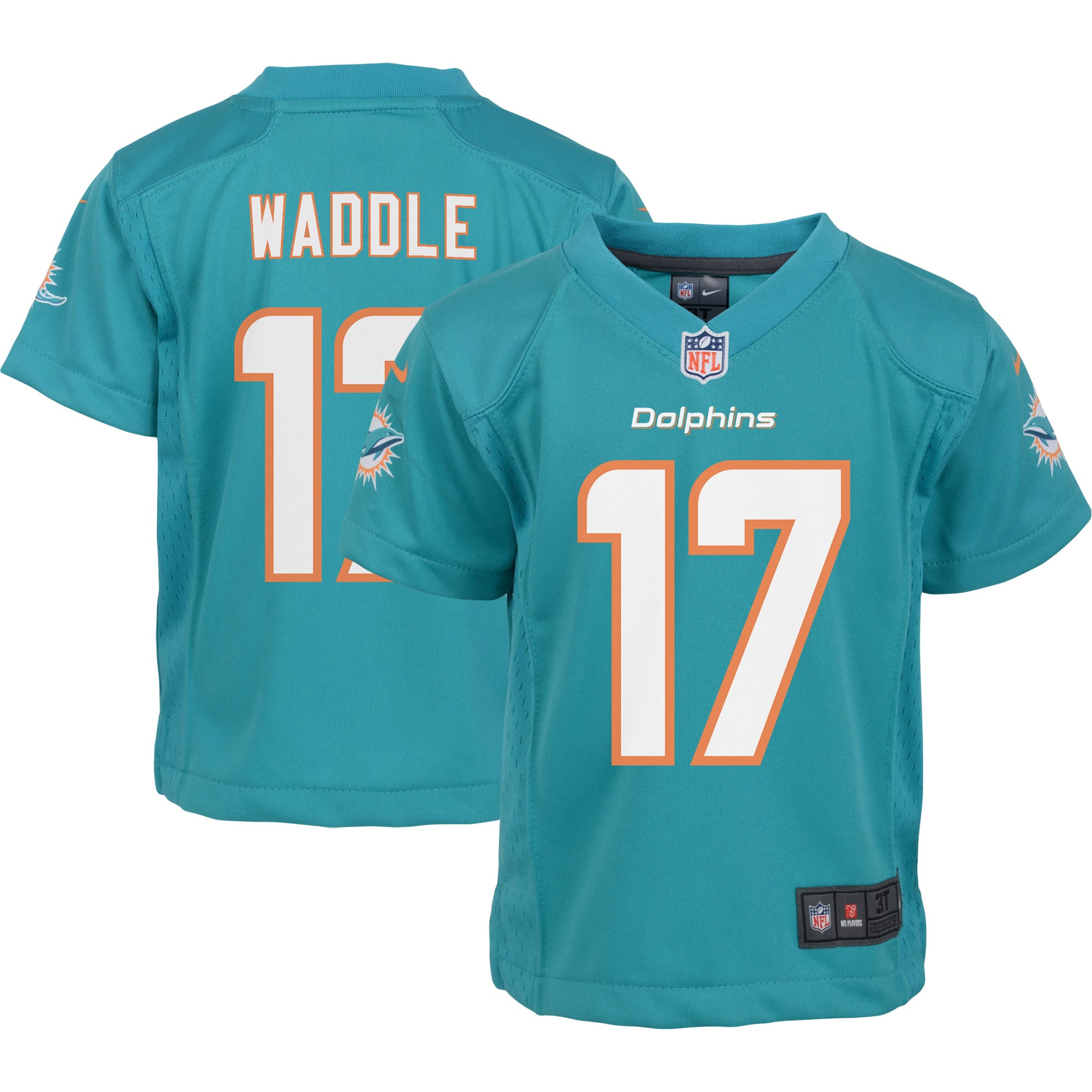 Preschool Miami Dolphins Jaylen Waddle Aqua Game Jersey JS3929