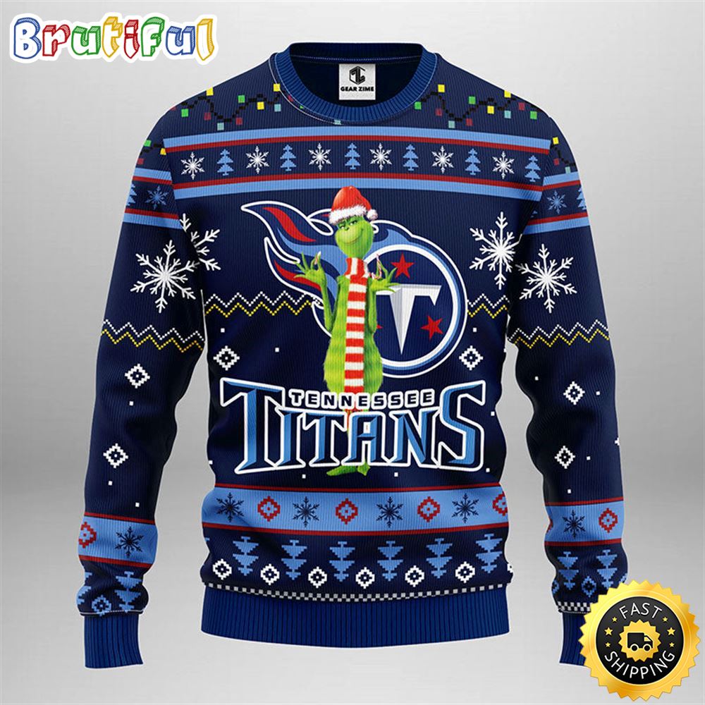 Tennessee Titans Christmas Ugly Sweater Print Funny Grinch Show Your Team Spirit Neasalamis