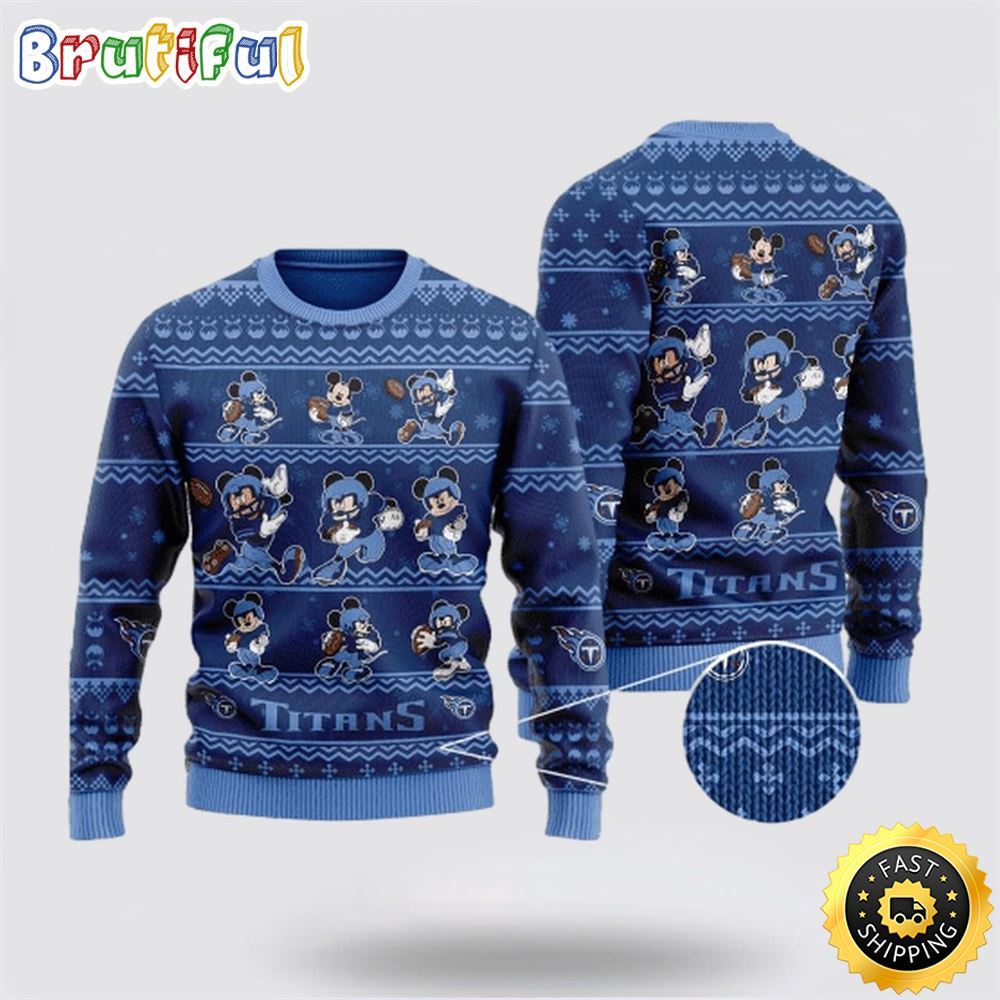 Tennessee Titans Ugly Christmas Sweater Captain Mickey Mouse Perfect Gift For Football Fans Neasalamis