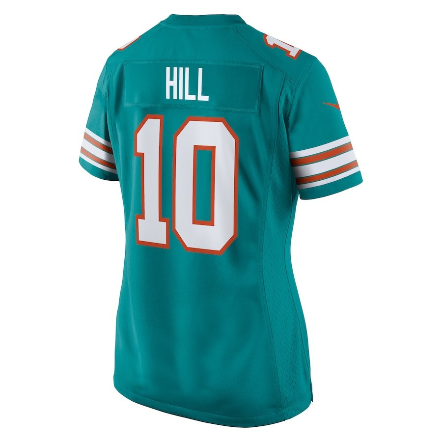 Tyreek Hill 10 Miami Dolphins Cheetah Celebration Women Alternate Game Jersey - Aqua JS2883 Neasalamis - Image 4