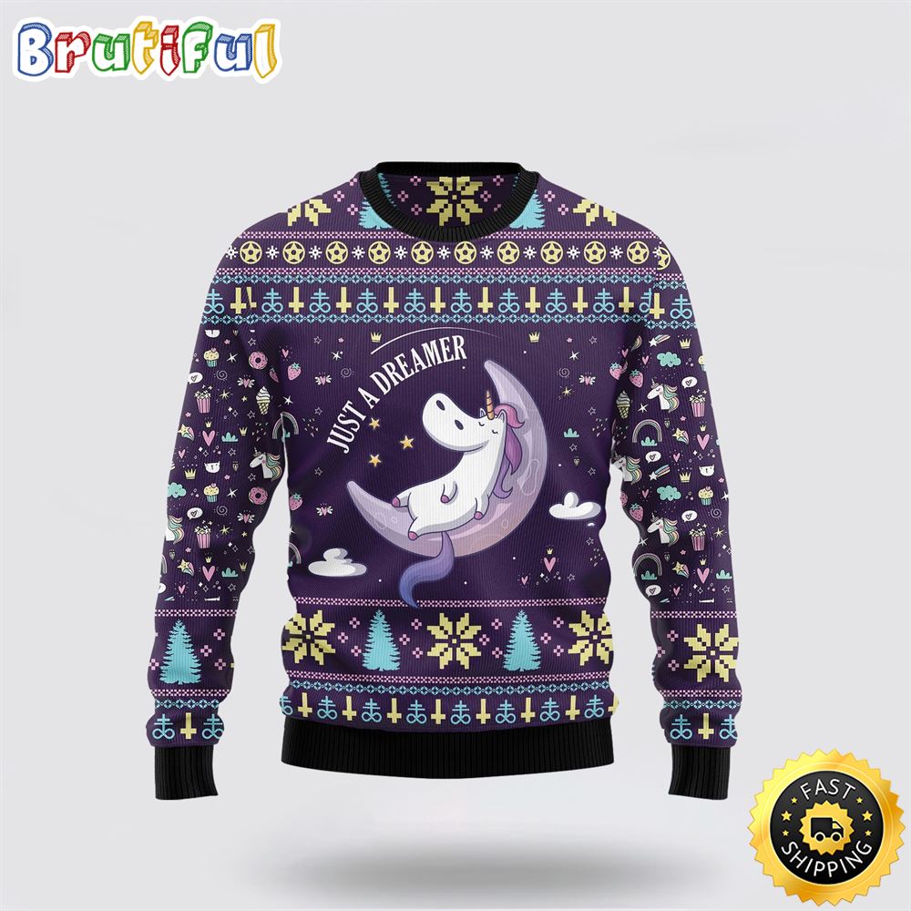 Unicorn Dreamer Funny Family Ugly Christmas Holiday Sweater Perfect Gifts For Friends Neasalamis