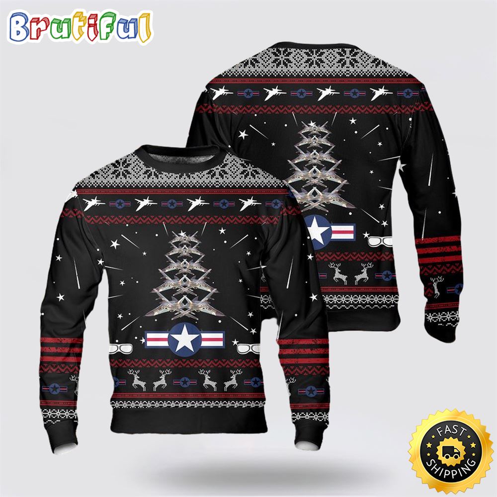 Us Air Force General Dynamics F 111 Aardvark Christmas Tree Aop Sweater Neasalamis