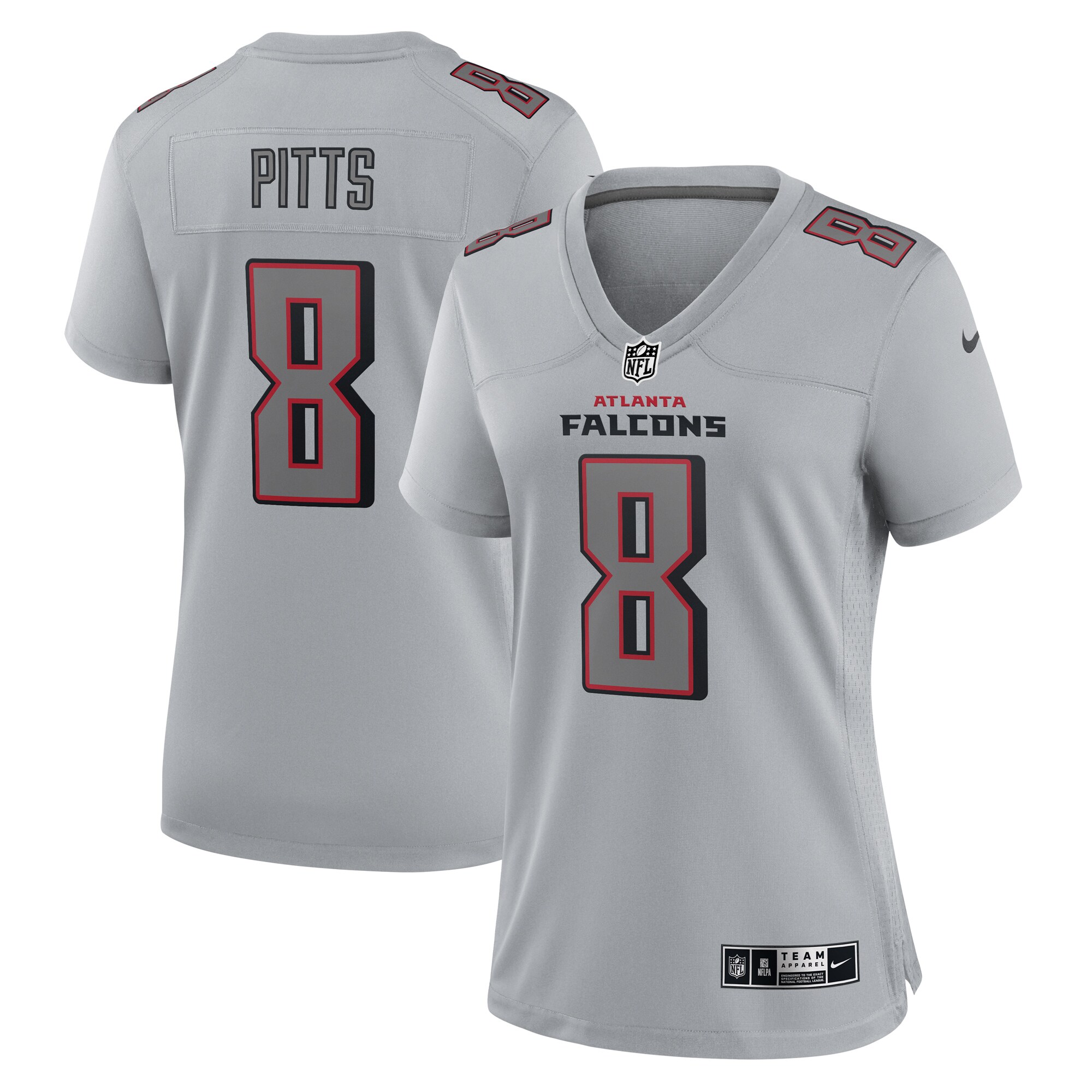 Women's Atlanta Falcons Kyle Pitts Gray Atmosphere Fashion Game Jersey JS1949