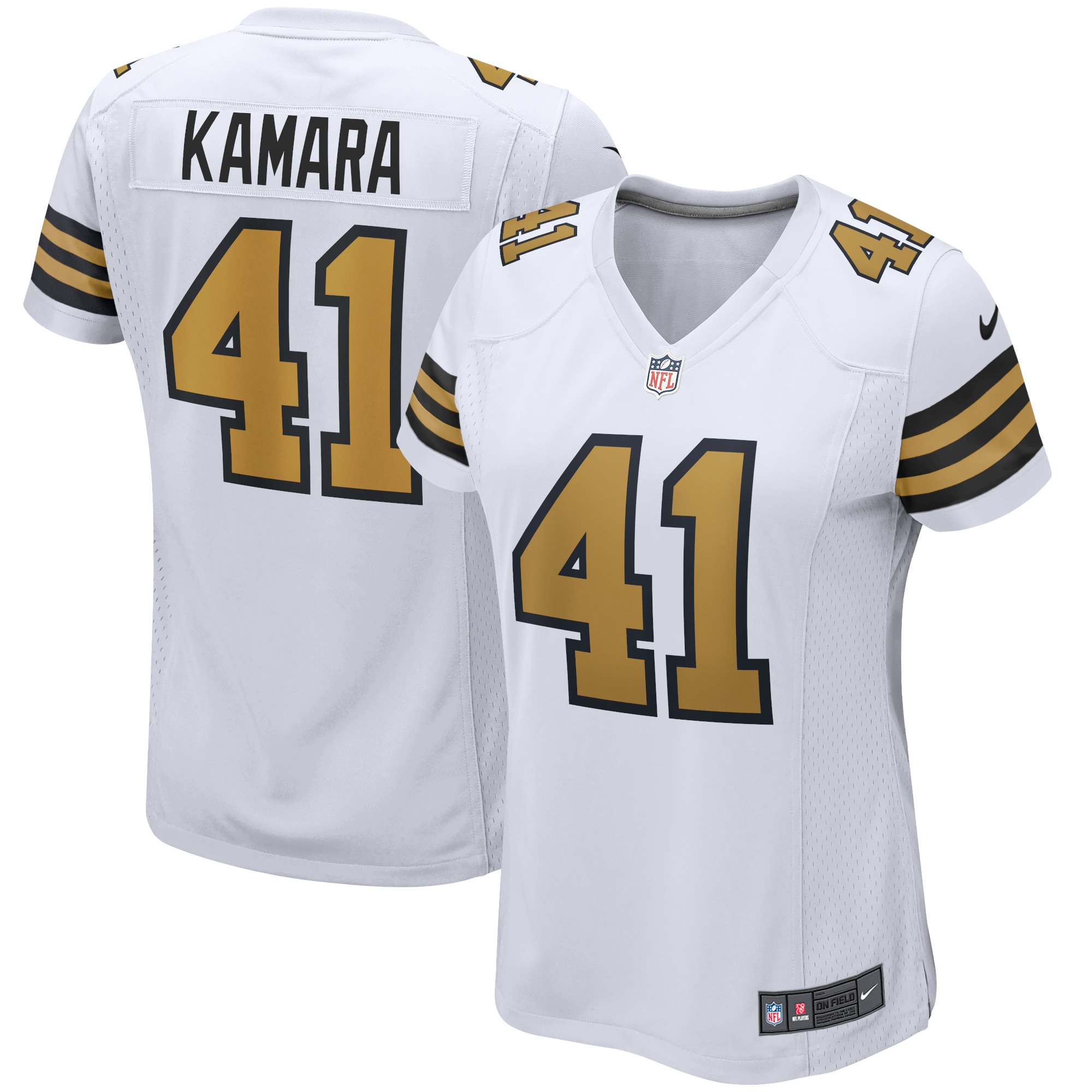 Women's New Orleans Saints Alvin Kamara White Alternate Game Player Jersey JS9919