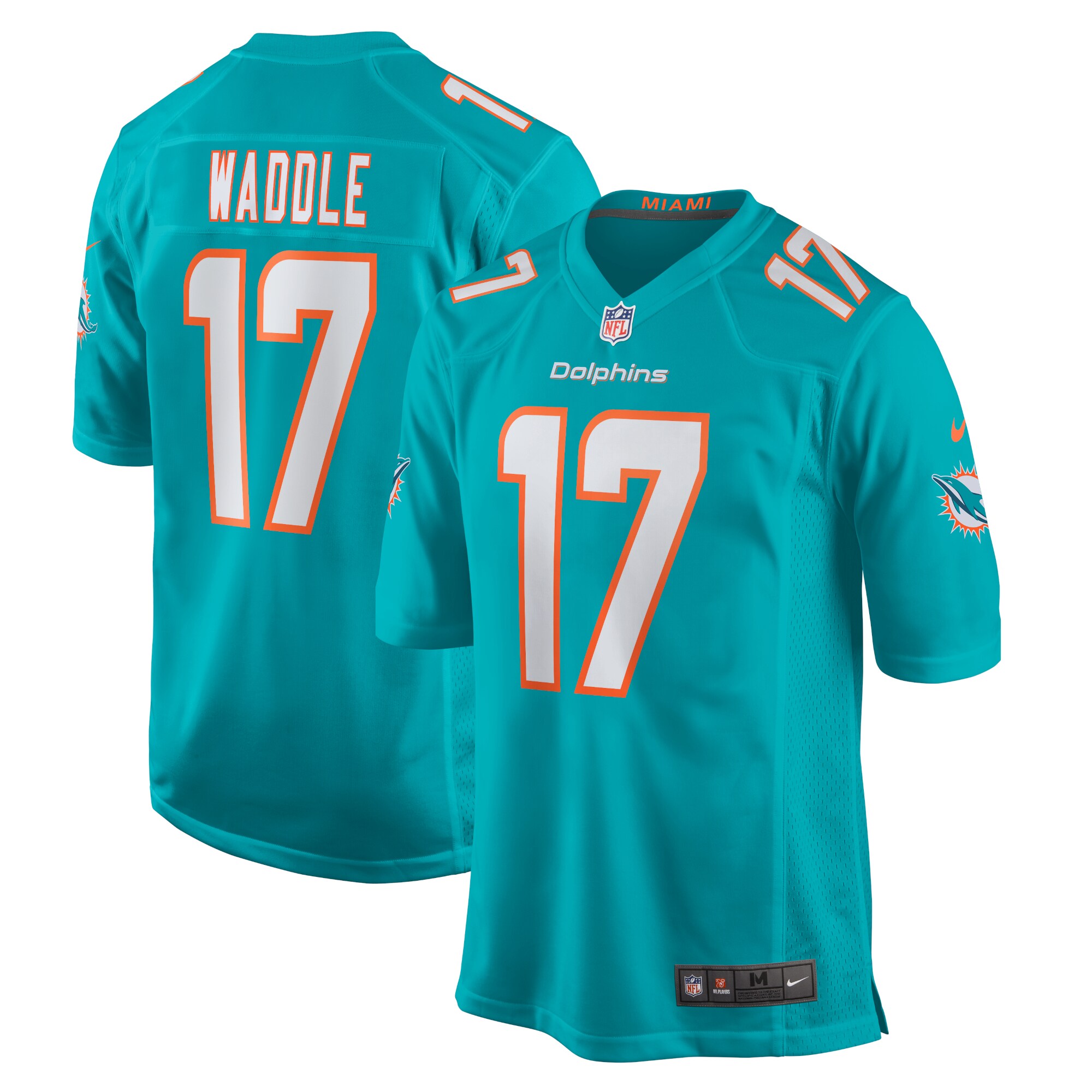 Youth Miami Dolphins Jaylen Waddle Aqua Game Jersey JS2866