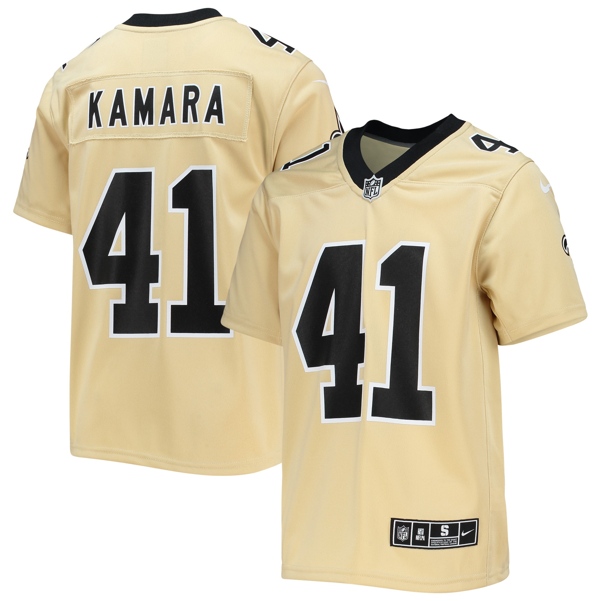 Youth New Orleans Saints Alvin Kamara Gold Inverted Team Game Jersey JS9219